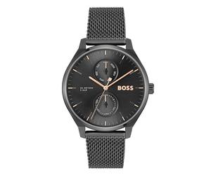 BOSS Analogue Multifunction Quartz Watch for Men Tyler Collection with Black Stainless Steel Mesh Bracelet - 1514105