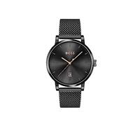 BOSS Analogue Quartz Watch for Men Confidence Collection with Black Stainless Steel Mesh Bracelet - 1513810