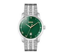 BOSS Analogue Quartz Watch for Men Principle Collection with Leather or Stainless Steel Strap, Available in Black, Brown, Blue, Green and Grey