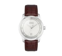 BOSS Analogue Quartz Watch for Men Principle Collection with Leather or Stainless Steel Strap, Available in Black, Brown, Blue, Green and Grey