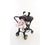 Boss and Baby Handmade Doona Stroller Cover - Pink, Cotton, Replacement Set with Canopy, Seat, Shoulder & Crotch Pads