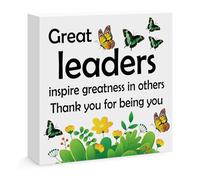 Boss Appreciation Gift for Women Mentor Gift Wooden Block Sign Desk Decorative Sign for Leader Supervisor PM Leaving Retirement Bosses Day Christmas Birthday Thank You Gift for Boss