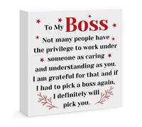Boss Appreciation Gifts Boss Day Gifts for Women Men Wood Box Sign Desk Decor Goodbye Farewell Christmas Birthday Retirement Gifts for Boss Manager Leader Office Decor