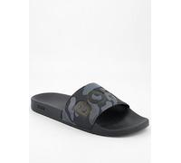 BOSS Aryeh Contrast Logo Camo Sliders, Grey, Size 9, Men Grey