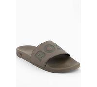 BOSS Aryeh Contrast Logo Sliders - Green, Green, Size 8, Men Green