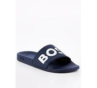 BOSS Aryeh Contrast Logo Sliders - Navy/White, Dark Blue, Size 6, Men Dark Blue