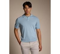 Boss Asac Regular Fit Knitted Polo Shirt Light Blue