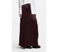 BOSS Asymmetric maxi skirt in satin with crinkle texture - Style VACUZA_FS_C, 50562618 Dark Brown 12