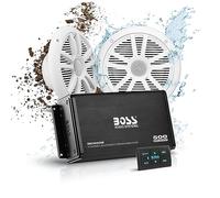 BOSS AUDIO ask902b.6 500 W 4-Channel Bluetooth Amplifier and a 180 W Marine Speakers Pair in Set