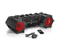 BOSS Audio Systems ATV95LRGB Weatherproof Sound System for ATV UTV - 8" Speakers, 1.5" Tweeters, Built-in Amplifier, Bluetooth Remote, LED Light Bar,