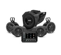 BOSS Audio Systems BPRZR5 Gauge Receiver, 5 Speaker System for Polaris RZR 900S, 1000 and Turbo 2 and 4 seat models - IPX6 Rated Receiver, Bluetooth, Weatherproof, USB, AM/FM Tuner, No CD Player