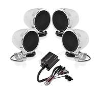 BOSS Audio Systems MC470B 3 Inch Motorcycle Full Range Speakers and Amplifier Sound System - Bluetooth 2 Channel Amplifier, Weatherproof, Volume Control, ATV UTV Compatible