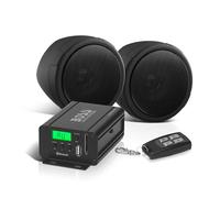 BOSS Audio Systems MCBK520B Motorcycle 3 Inch Stereo Speakers and Amplifier Audio Sound System - Bluetooth 2 Channel Amplifier, Weatherproof, FM Tuner, USB, SD, Auxiliary In, ATV UTV Compatible