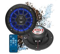 BOSS Audio Systems MRGB55B 5.25 Inch Marine Speakers - Weatherproof, 150 Watts Per Pair, 75 Watts Each, Multi-Color Illumination, Full Range, 2 Way, Sold In Pairs