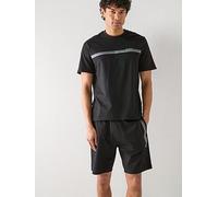 BOSS Authentic Linear Chest Logo Loungewear T-Shirt, Black, Size L, Men Black