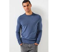 BOSS Avac Crew Knitted Jumper, Blue, Size L, Men Blue