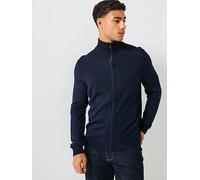 BOSS Avac Full Zip Knitted Jumper, Navy, Size S, Men Navy