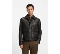 BOSS Aviator-style jacket in nappa leather - Style L-Mabor1, 50553930 Dark Brown 40R
