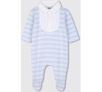Boss Baby Boy's Striped Cotton Onesie with Classic Collar and Feet - Size: 3M - unisex