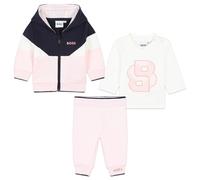 BOSS Baby Boys WS24 Pale Pink & Navy Cotton Tracksuit Set-3 Months