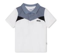 BOSS Baby Boys WS24 White Colourblock Cotton Polo Shirt-12 Months