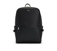 Boss Mens Black Business Logo-print Leather Backpack 1 Size