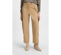 BOSS Balloon-leg trousers in paper-touch stretch-cotton twill - Style C_Tulia-D, 50541421 Beige 8