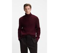 BOSS BECKHAM x BOSS cable-knit sweater in wool and cashmere - Style Herrero_DB, 50554338 Dark Red XXL