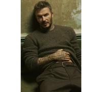 BOSS BECKHAM x BOSS knitted sweater with mouliné rib - Style Hilare_DB, 50555601 Brown XXL