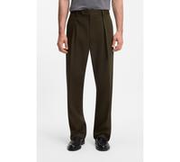 BOSS BECKHAM x BOSS micro-patterned trousers in cotton - Style Trousers-252_DB, 50554875 Green 32R