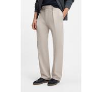 BOSS BECKHAM x BOSS micro-patterned trousers in cotton - Style Trousers-252_DB, 50554875 Light Beige 30R