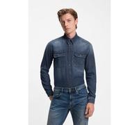 BOSS BECKHAM x BOSS shirt in blue denim - Style Denim Shirt_DB, 50554944 Dark Blue XXL
