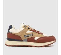 BOSS Beige Multi Runner Boys Junior Trainers UK 1 (EU 33)