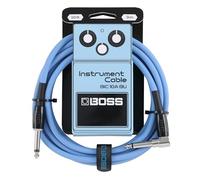 BOSS BIC-10A Series, Instrument Cable, Straight to Right-Angle ¼-Inch Connectors, 10ft./3m Length, Cables for Guitar, Bass & More, Quiet Operation & Durable, Blue