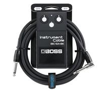 BOSS BIC-10A Series, Instrument Cable, Straight to Right-Angle ¼-Inch Connectors, 10ft./3m Length, Cables for Guitar, Bass & More, Quiet Operation & Durable, Black