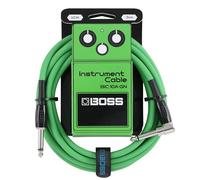 BOSS BIC-10A Series, Instrument Cable, Straight to Right-Angle ¼-Inch Connectors,10ft./3m Length, Cables for Guitar, Bass & More, Quiet Operation & Durable, Green