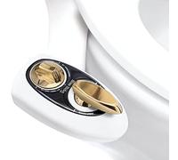 BOSS BIDET BOLD Toilet Attachment | Cleans Your Rear | Dual Nozzle | Self Cleaning Sprayer Feature | Comes with Everything needed | Attaches in 15 minutes | One Year Warranty | White & Gold