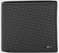 Boss Bifold Synthetic Leather Wallet with Monogram Pattern and Coin Pocket - Size: OS - male