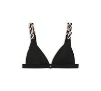 BOSS Bikini top with braided signature-stripe straps - Style TRIANGLE_BOSS BRAID, 50561291 Black S
