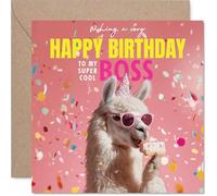 Boss Birthday Card, Llam-azing Cake