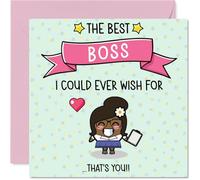 Boss Birthday Card - The Best I Could Ever Wish For - Happy Birthday Card for Boss from Employee Colleague, 145mm Cute Bday Greeting Cards