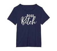 Boss Bitchs T Shirts Simple Stylish Boss Bitch Shirt T-Shirt, Women's Plus, Navy Blue, 5X