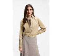 BOSS Blouson-style jacket in suede with Double B monogram - Style Salene, 50552203 Light Beige 16