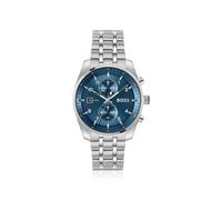 BOSS Blue-dial chronograph watch with steel bracelet - Style SKYTRAVELLER, 58564955 Silver tone pcs.
