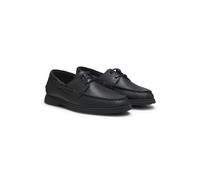 BOSS Boat shoes in tumbled leather - Style Sienne_Boat_grlt, 50570584 Black 7