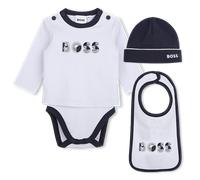 Boss - Bodysuit, Bib And Hat Set - Pale Blue - Boy - 9 Months