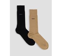 BOSS Bodywear 2 Pack Bamboo Crew Socks, Black, Size 43-46, Men Black