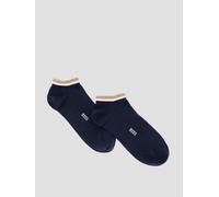 BOSS Bodywear 2 Pack Global Stripe Trainer Socks, Navy, Size 5.5-8, Men Navy