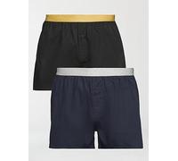 BOSS Two-pack of cotton-poplin pyjama shorts - Style Xmas 2 Pack Boxer, 50550566 Black L