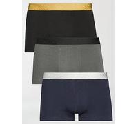 BOSS Three-pack of cotton-blend trunks - Style Trunk 3P MetallicM G, 50546808 Black / Grey / Blue L